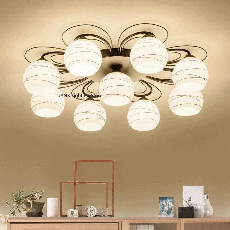 Lámpara de techo LED para sala de estar, dormitorio, restaurante, lámpara de araña, hotel americano, estudio, pasillo