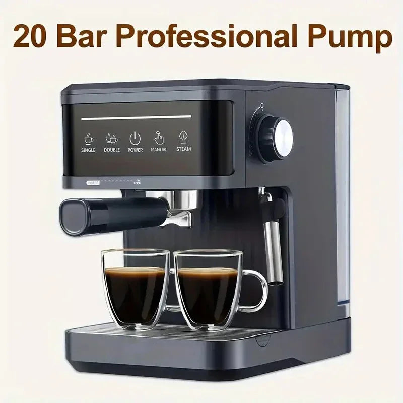 Cafetera eléctrica profesional italiana para espresso, cafetera italiana semi italiana para capuchino, espumador de leche, máquinas de café de 20 bares.