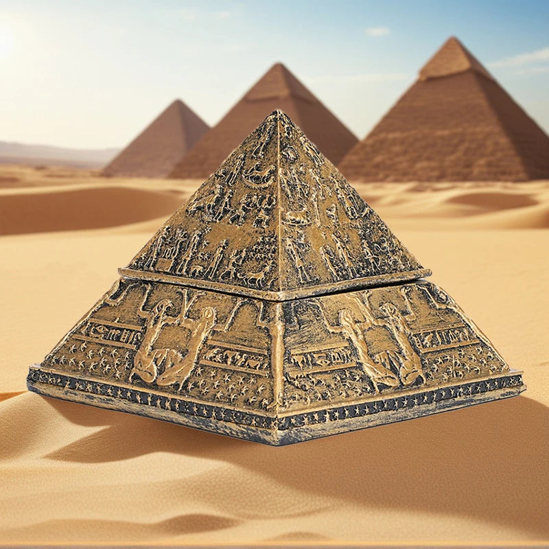 Adorno de pirámide del antiguo Egipto, artesanal, de resina, con soporte desmontable para velas de aromaterapia, faraón momia, recuerdo de viaje misterioso.