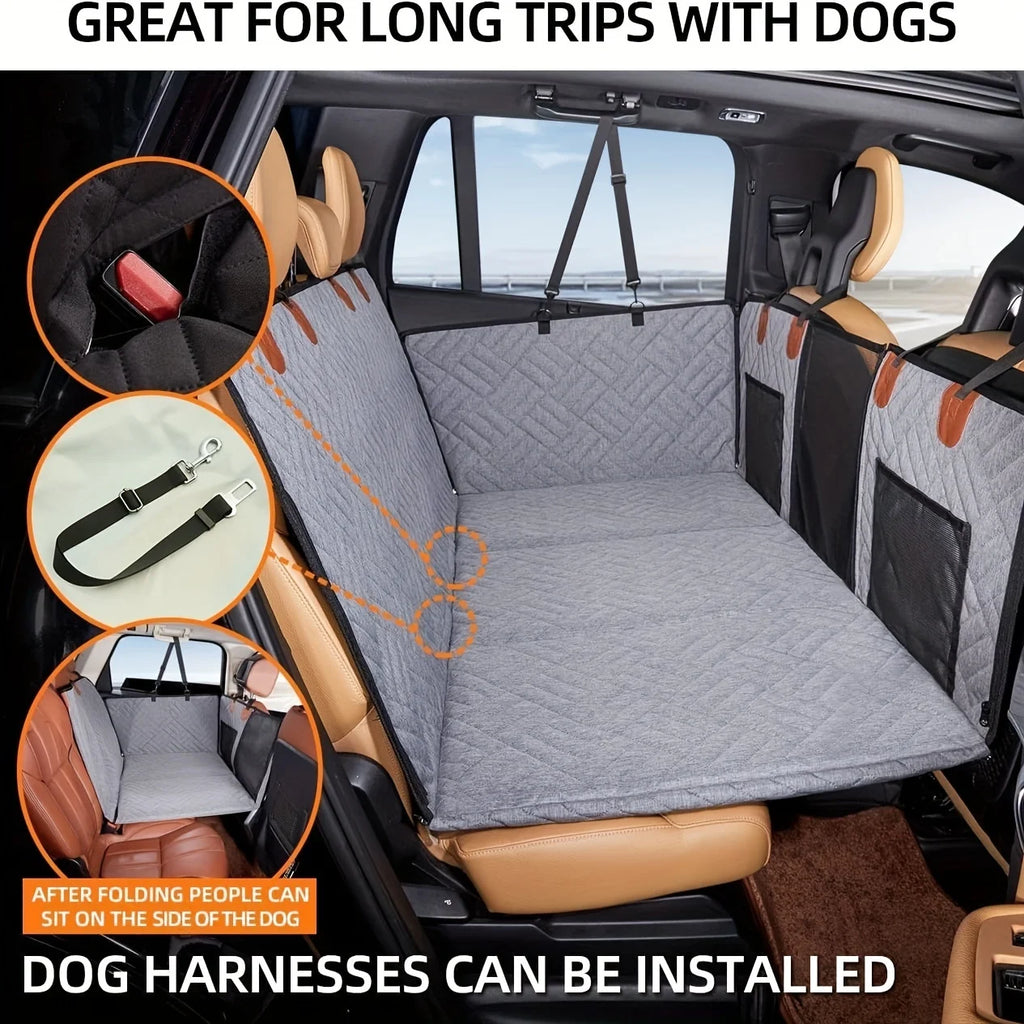 Funda para asiento de coche para perros, funda impermeable para asiento de mascotas tipo hamaca, resistente a arañazos, antideslizante, duradera y suave.