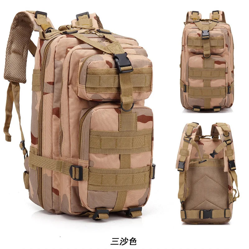Mochila de senderismo de gran capacidad, multifuncional, para ciclismo al aire libre, táctica, ligera, de 3 piezas, para viajes.