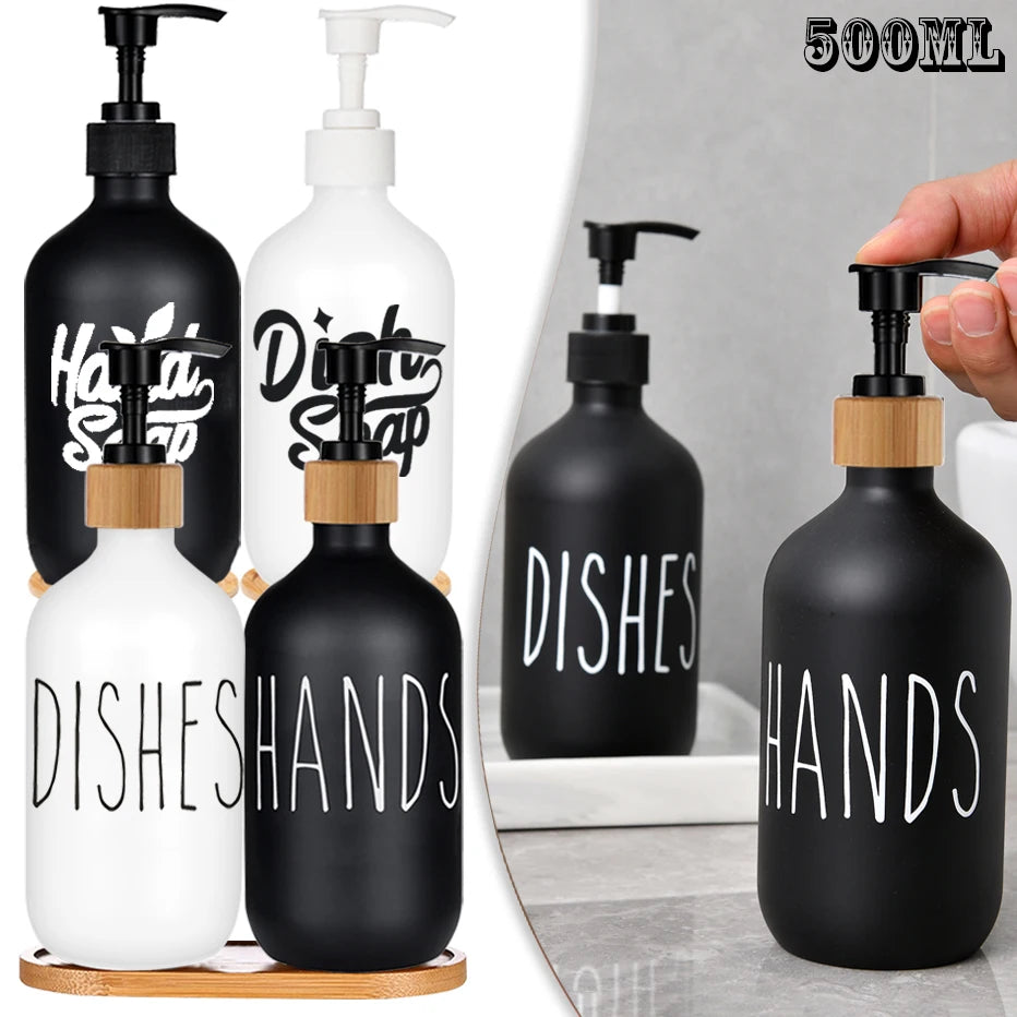 Dispensador de jabón líquido para platos de 500 ml, recargable, para baño, jabón de manos, champú, gel de ducha, líquido, subbotellado, accesorios de cocina.