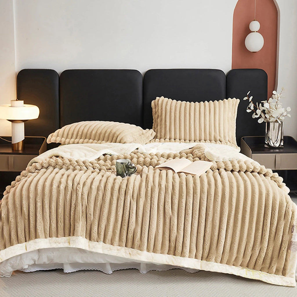 1 manta de forro polar Sherpa con peso - Suave, cálida, ideal para dormitorio, residencia estudiantil, coche, sofá y viajes, 3,5 kg.