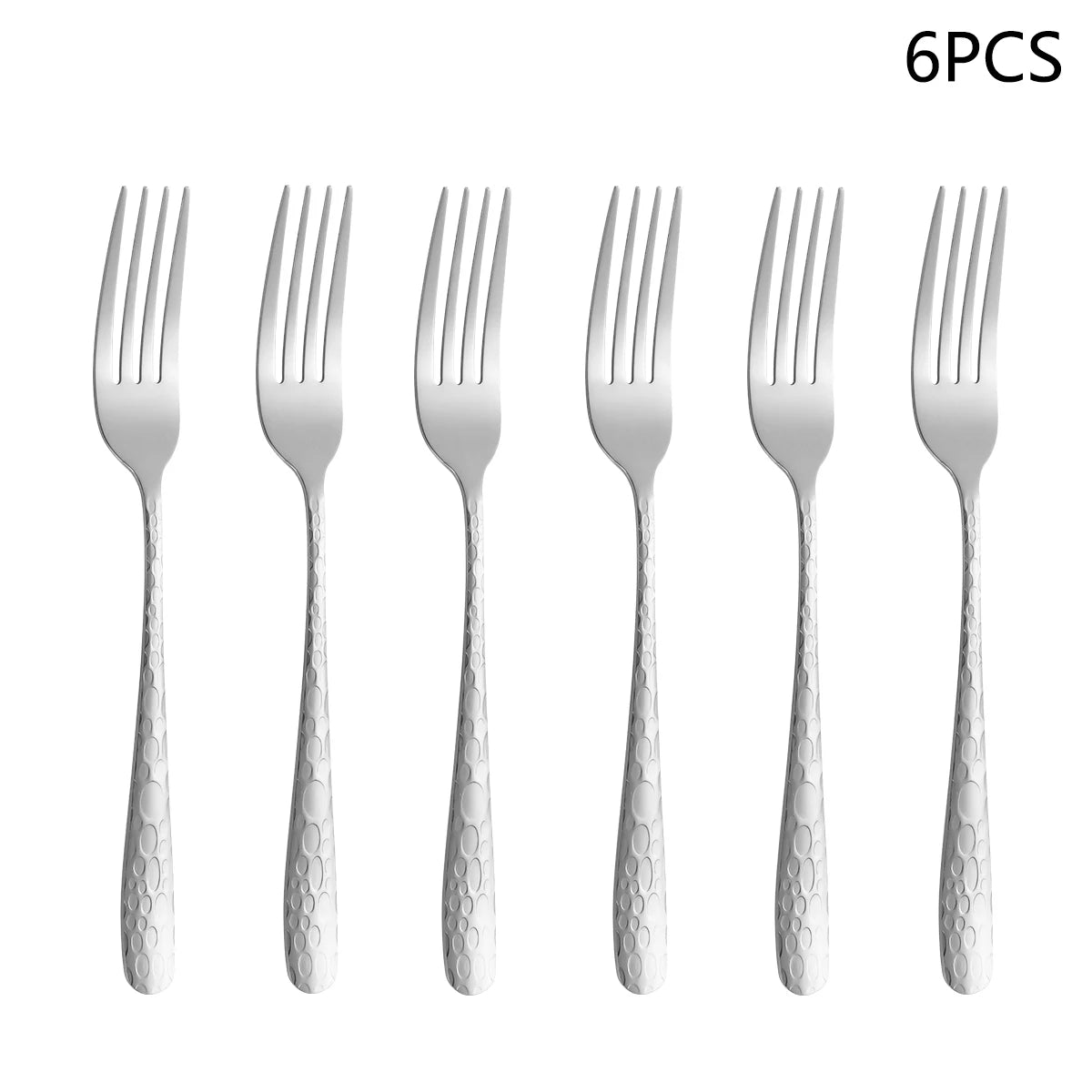 Vajilla de acero inoxidable plateada de 4/6/16/24 piezas con cuchillo para carne, tenedor de mesa, cuchara sopera y cucharilla de té. Vajilla delicada para el hogar.