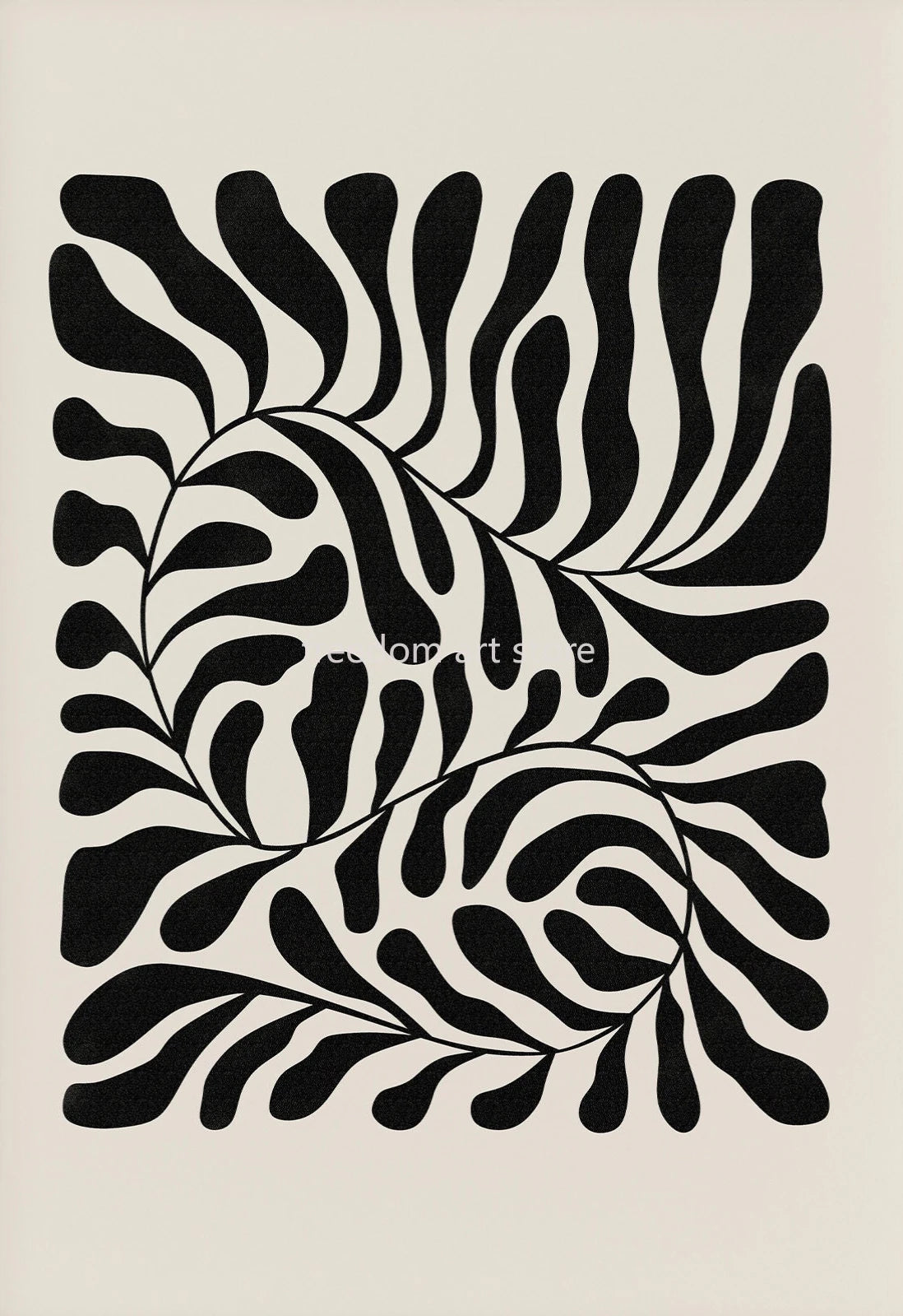 Póster artístico minimalista estilo boho Matisse con hojas botánicas, lienzo decorativo para pared, ideal para la sala de estar o el hogar.