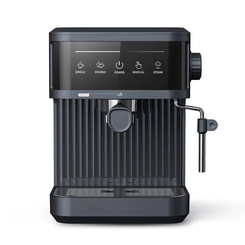 Cafetera semiautomática italiana para espresso, ideal para el hogar y la oficina. Cafetera con espumador de leche.