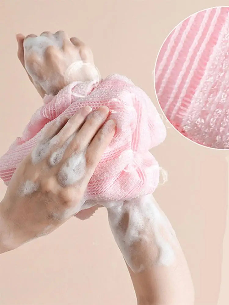 Toalla exfoliante para baño, paño para lavar el cuerpo y la espalda, esponja suave para ducha, accesorios esenciales de limpieza para el baño.