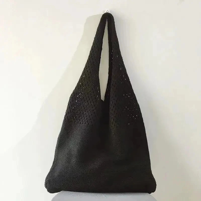 Bolsos de punto para mujer, bolso tote de gran capacidad, bolso grande de playa de verano, bolsos de hombro informales de tejido hueco, paquete femenino