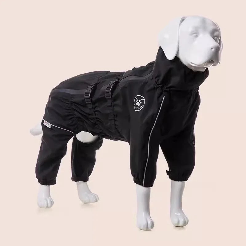 Chaqueta impermeable para perros, abrigo reflectante para la lluvia, monos y enterizos rojos para perros, impermeable de otoño e invierno para perros grandes.