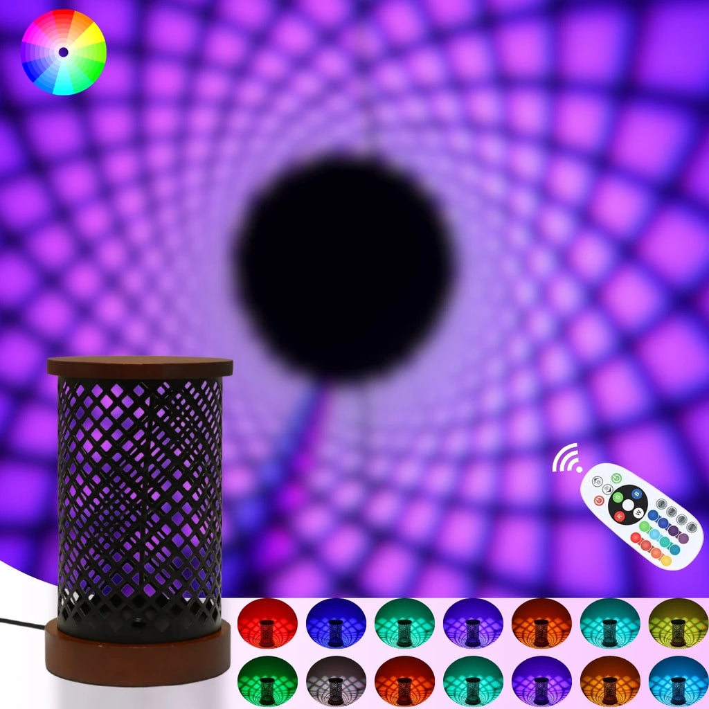 Lámpara de noche ambiental creativa RGB de 16 colores con luz y sombra, lámpara USB para oficina, dormitorio, mesita de noche, luz ambiental romántica regulable.