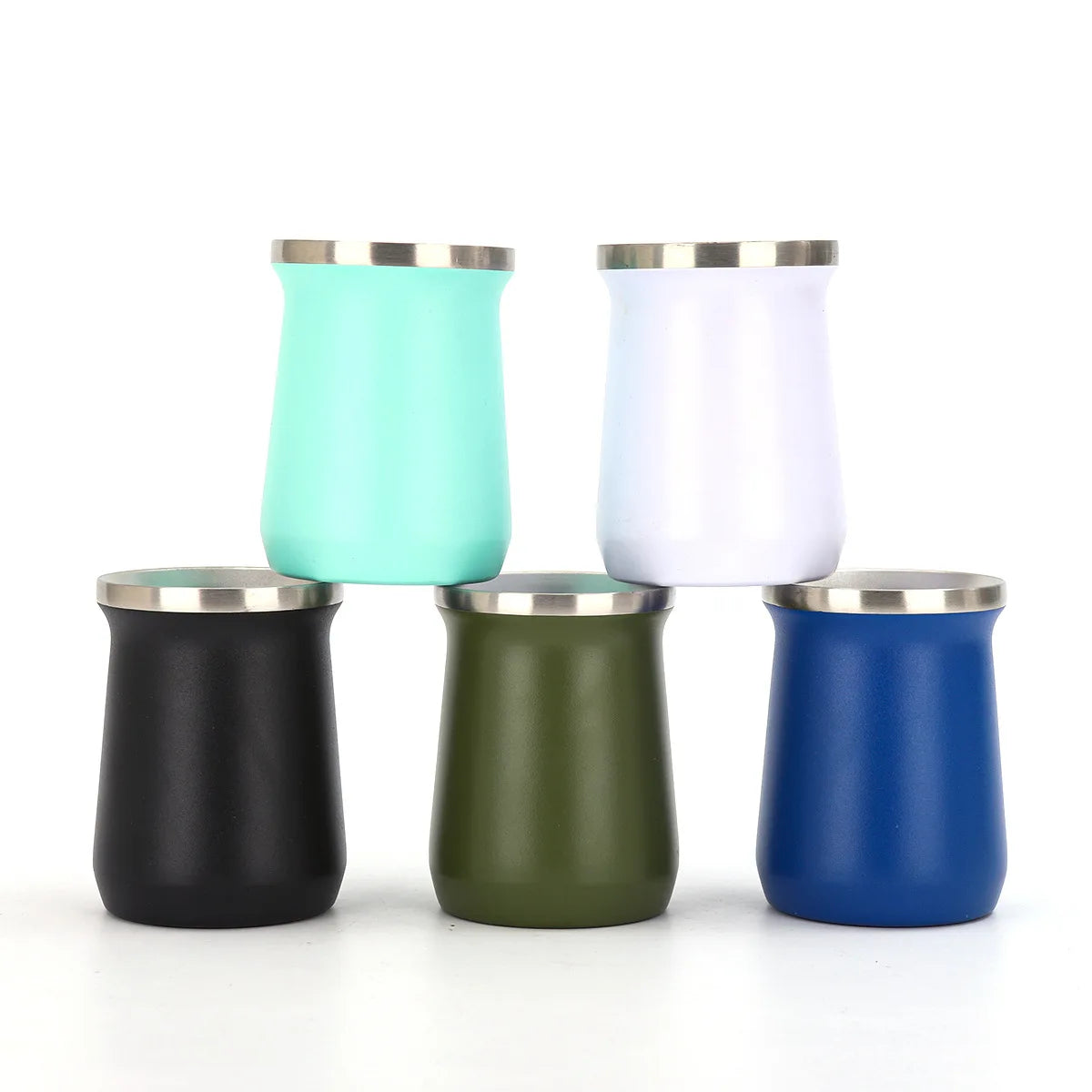 Mate de doble pared con diseño creativo de Sudamérica, termo de 240 ml (8 oz) para  mate.