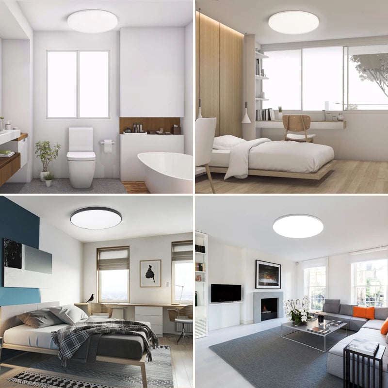Lámpara de techo LED impermeable para baño, luces de techo redondas de 18W, 30W y 40W para cocina, sala de estar y baño, 220V