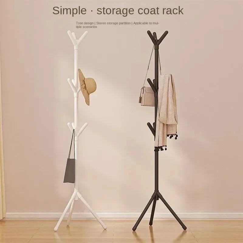 Perchero de pie con forma de rama de árbol, con múltiples ganchos, móvil y práctico para guardar ropa en la sala de estar o en casa.