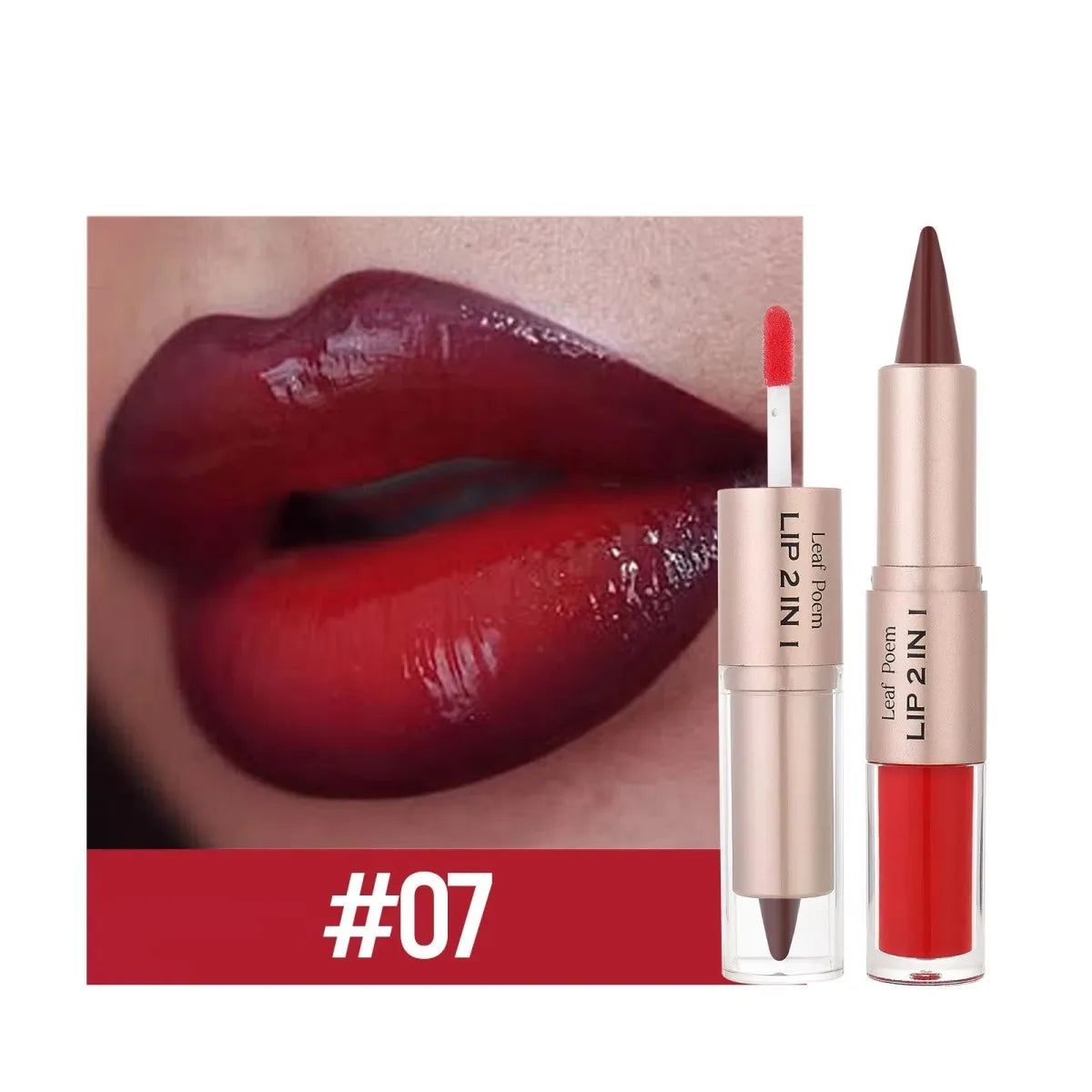 Delineador de labios 2 en 1 cónico degradado, brillo labial nude marrón efecto espejo, delineador de labios mate, resistente al agua, contorno de labios, maquillaje no pegajoso.