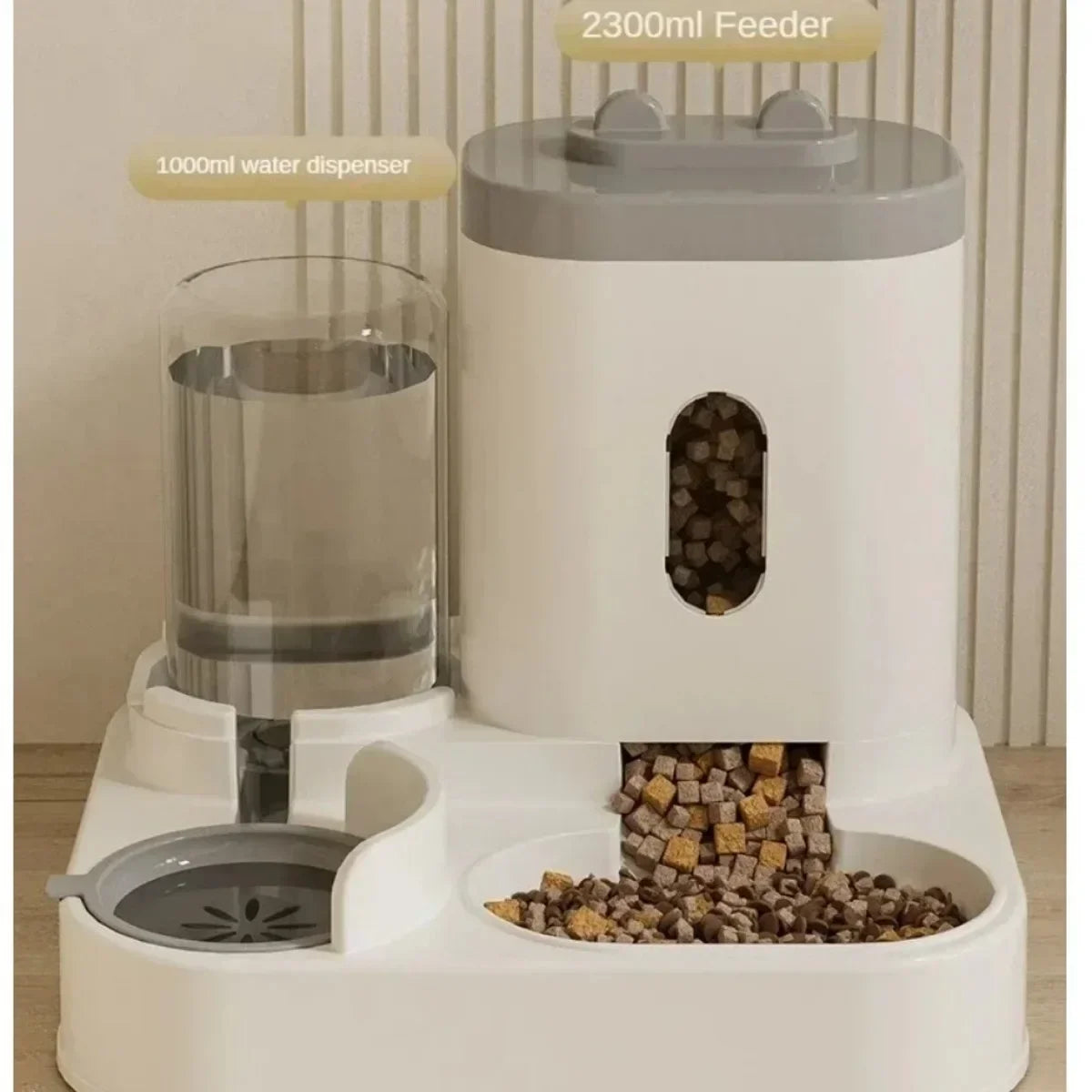 Comedero automático para perros y gatos con bebedero, dispensador de comida de gran capacidad y accesorios para cachorros y mascotas.