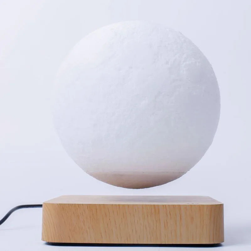 Lámpara lunar creativa 3D de levitación magnética LED, luz nocturna giratoria con forma de luna flotante, decoración para el hogar, regalo de moda para las fiestas, bricolaje.