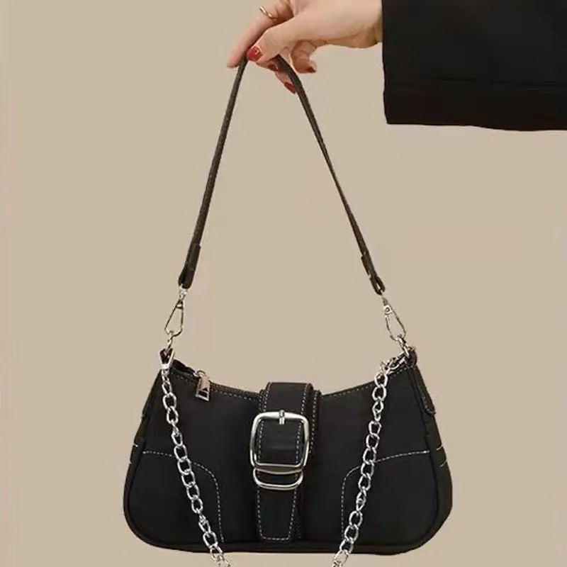 Bolso retro esmerilado para llevar debajo del brazo, nuevo bolso baguette minimalista para mujer, bolso pequeño bandolera de un solo hombro, moderno y versátil.