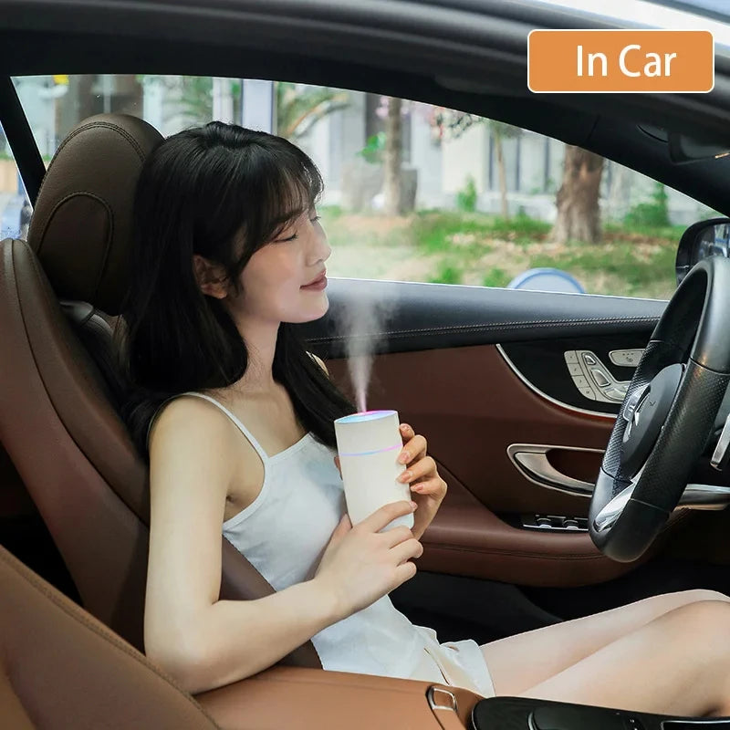 Humidificador de aire portátil mini HOMEFISH colorido, recargable por USB, inalámbrico, difusor de aroma para el hogar y el coche, atomizador de aceites esenciales