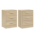 WOLTU Juego de 2 mesitas de noche de 39x54x28cm con 3 cajones, mueble de almacenamiento moderno para dormitorio y sala de estar.