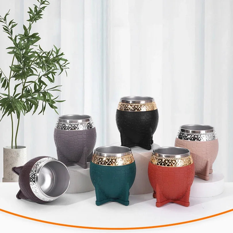 Mate aluminio con textura de cuero