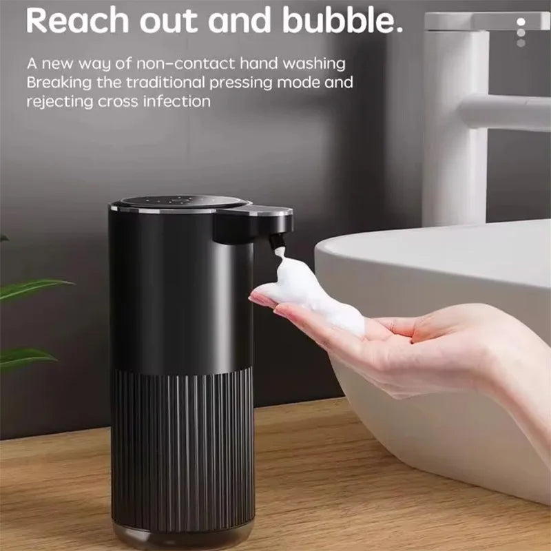 Dispensador automático de jabón HQ, accesorios de baño, dispensador automático de jabón líquido de 360 ml, tipo C, color blanco, 4 niveles de jabón en espuma.