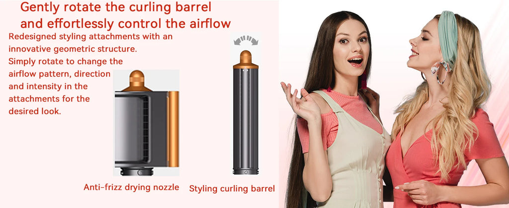 Estilizador de cabello multifuncional 6 en 1 SenCiciMen: rizador, cepillo de aire caliente, rizador de barril, secador de pelo profesional para cabello rizado.