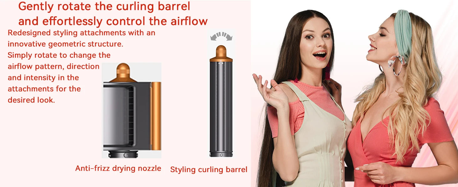 Estilizador de cabello multifuncional 6 en 1 SenCiciMen: rizador, cepillo de aire caliente, rizador de barril, secador de pelo profesional para cabello rizado.