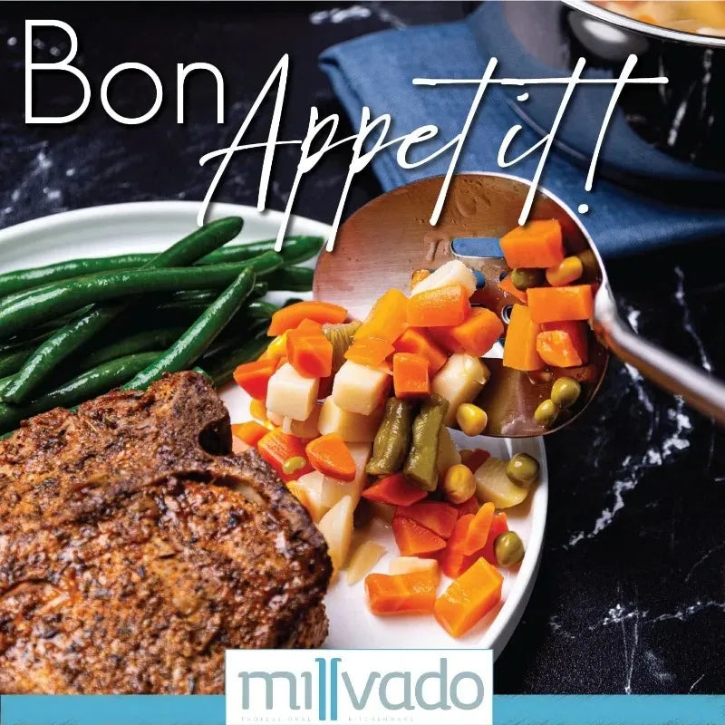 Utensilio para cocinar, servir y mezclar. Herramienta de cocina. Cuchara de cocina ranurada de acero inoxidable. Colador de metal grande para chef.