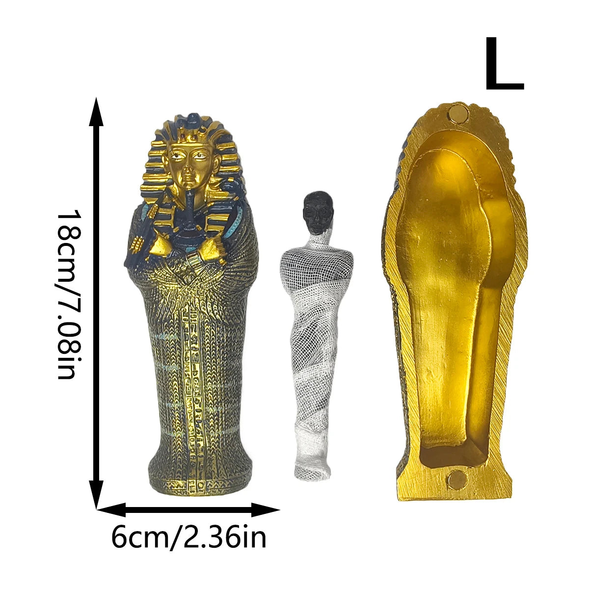 Adorno de momia del antiguo Egipto, ataúd de Tutankamón, artesanía del faraón, atracción turística de la misteriosa pirámide, recuerdo de viaje, decoración, regalo
