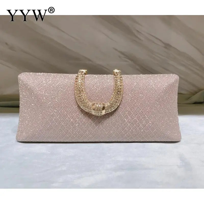 Bolsos de noche YYW para mujer, bolsos de mano de lujo dorados y bolsos de hombro con cadena, bolsos de mano, bolsos de fiesta con brillo, bolso de mano principal