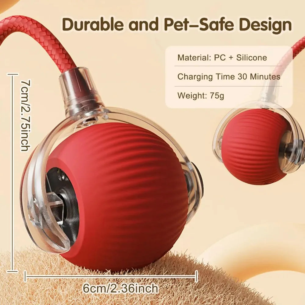 LEMEENQ Juguete interactivo para gatos, pelota auto-rodante con cola, recargable, juguete inteligente interactivo para mascotas, ratón inteligente para gatos