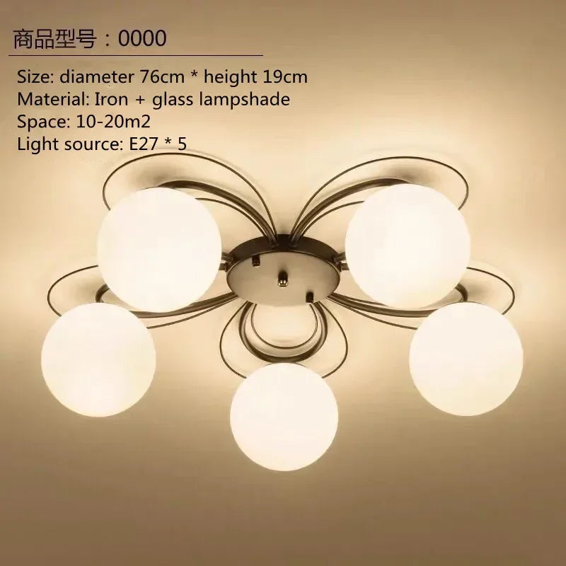Lámpara de techo LED para sala de estar, dormitorio, restaurante, lámpara de araña, hotel americano, estudio, pasillo