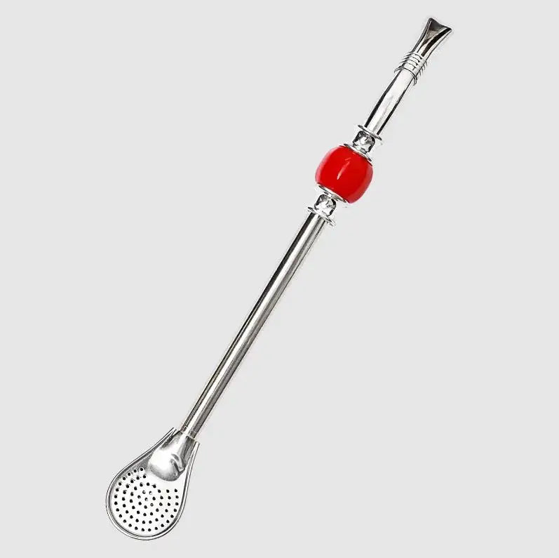Juego de bombillas de acero inoxidable para té de yerba mate, pajitas reutilizables con filtro y cuchara, accesorio para bebidas de bar.