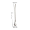 Pajitas reutilizables para beber té, cuchara, filtro de té de yerba mate, bombilla, pajita de acero inoxidable para cóctel, cuchara, herramienta de bar de té #W0