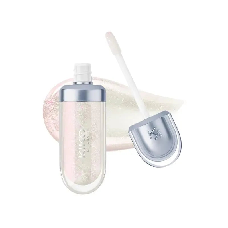 KIKO 3D Liquid Lip Glaze Brillo labial transparente Lápiz labial con efecto espejo Labios nutritivos, brillantes y voluminosos que no se desvanecen Maquillaje con pasta de frijoles y té con leche