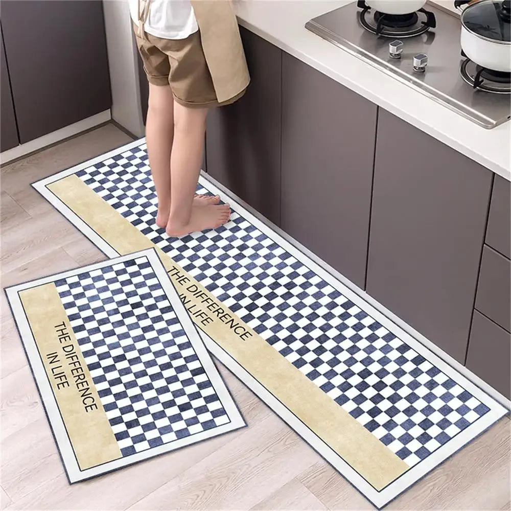 Alfombra para el suelo de la cocina, el dormitorio, la sala de estar, la mesita de noche, el pasillo, la alfombra suave lavable, antideslizante, el felpudo de entrada del baño.