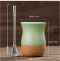 Mate de cerámica anti-quemaduras con pajita de acero inoxidable, taza especial para yerba mate, para el hogar y la oficina.