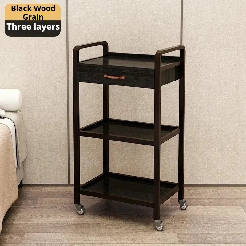 Beech Trolley Salon Hair Equipment Wheels Spa Beauty Furniture Machine Laser Black Roulette Storage Hairdressing Stainless Steel