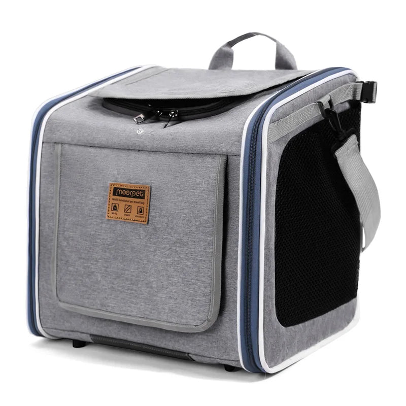 Mochila transportadora portátil para mascotas, bolsa de viaje de mano, bolsa de malla para gatos y perros, para asiento de coche o bicicleta, plegable, suministros para mascotas al aire libre