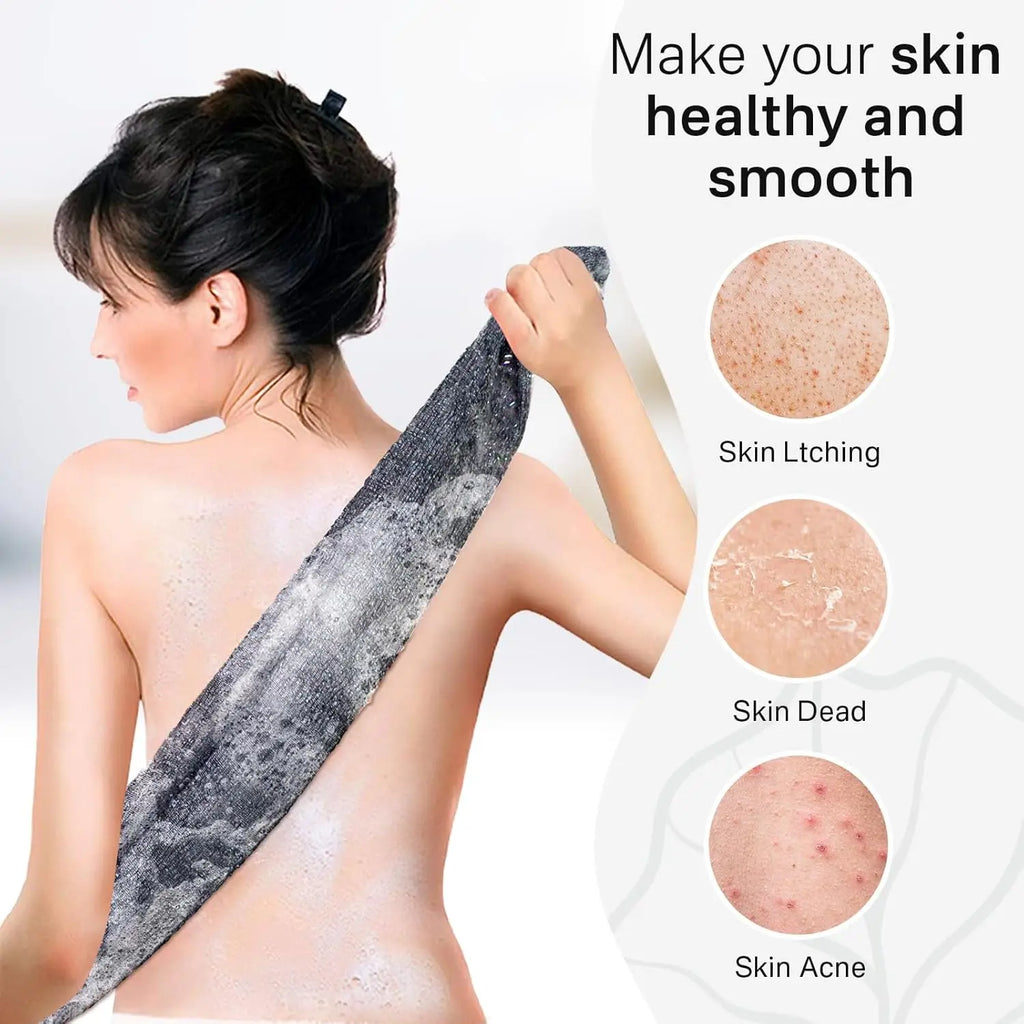 Toalla exfoliante para baño, paño para lavar el cuerpo y la espalda, esponja suave para ducha, accesorios esenciales de limpieza para el baño.