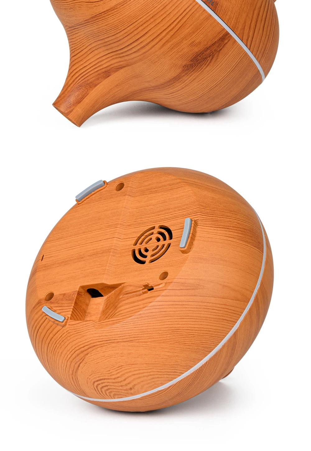 Difusor de aceites esenciales para aromaterapia con acabado de madera, control remoto, humidificador de aire ultrasónico, luz LED de 7 colores.