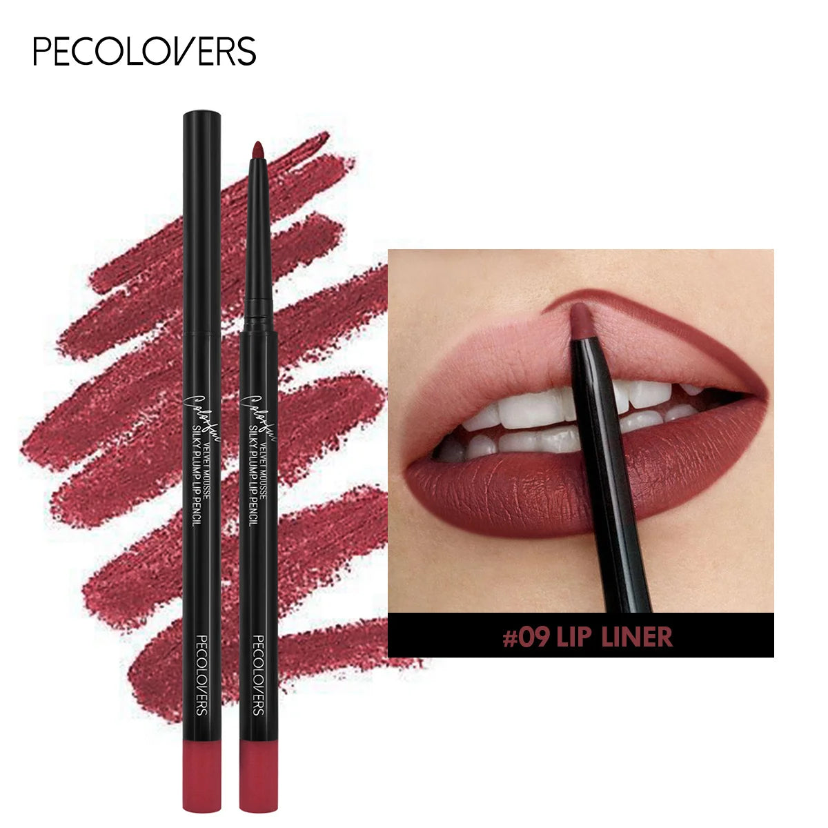 Lápiz delineador de labios mate resistente al agua, labial rojo con contorno, larga duración, no se transfiere, hidratante para labios, maquillaje, 12 colores.