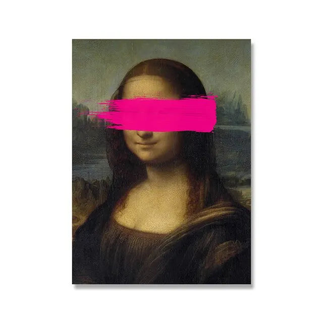 Pósteres de arte abstracto renacentista, Mona Lisa de Van Gogh, pinturas sobre lienzo con diseño de chicle, murales para decoración del hogar.