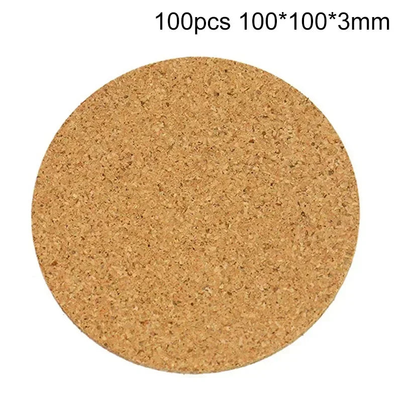 50/100 posavasos de corcho natural para tazas, manteles individuales para mesa, accesorios de cocina, posavasos redondos para tazas de café y té, decoración de escritorio