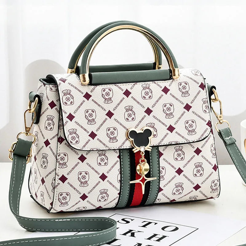 Bolso de hombro nuevo para mujer, bolso tote de lujo de diseñador, bolsos de mano de cuero con monograma estampado, bolso de hombro individual.