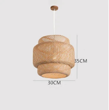 Lámparas colgantes tejidas a mano estilo chino de 18/19/30 cm, lámparas colgantes de bambú para restaurantes y decoración del hogar.