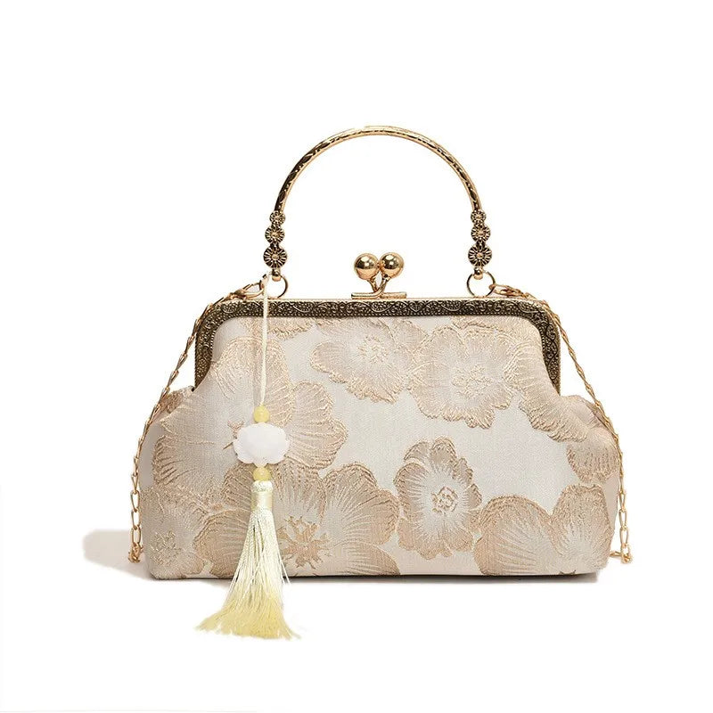 Bolso de hombro bordado de estilo chino, elegante bolso de mano retro pequeño cuadrado, bolso de fiesta de boda, lujo, diseñador, mujer, bolso de mano de noche