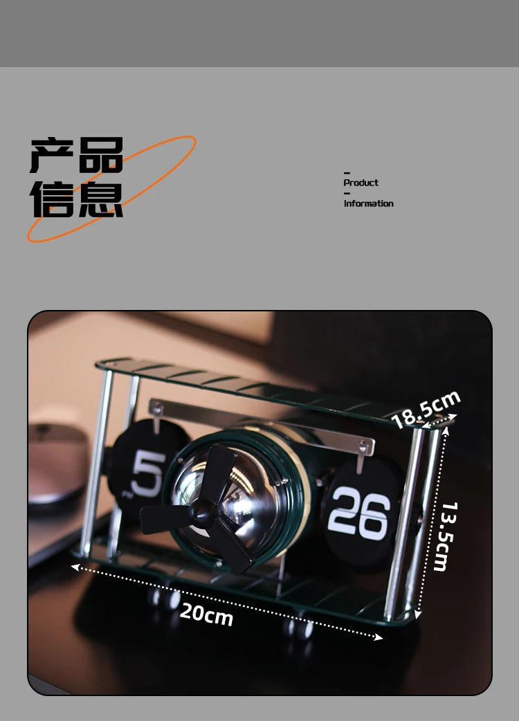 Reloj de escritorio mecánico con diseño de avión retro, temporizador electrónico automático vintage, adorno para el hogar