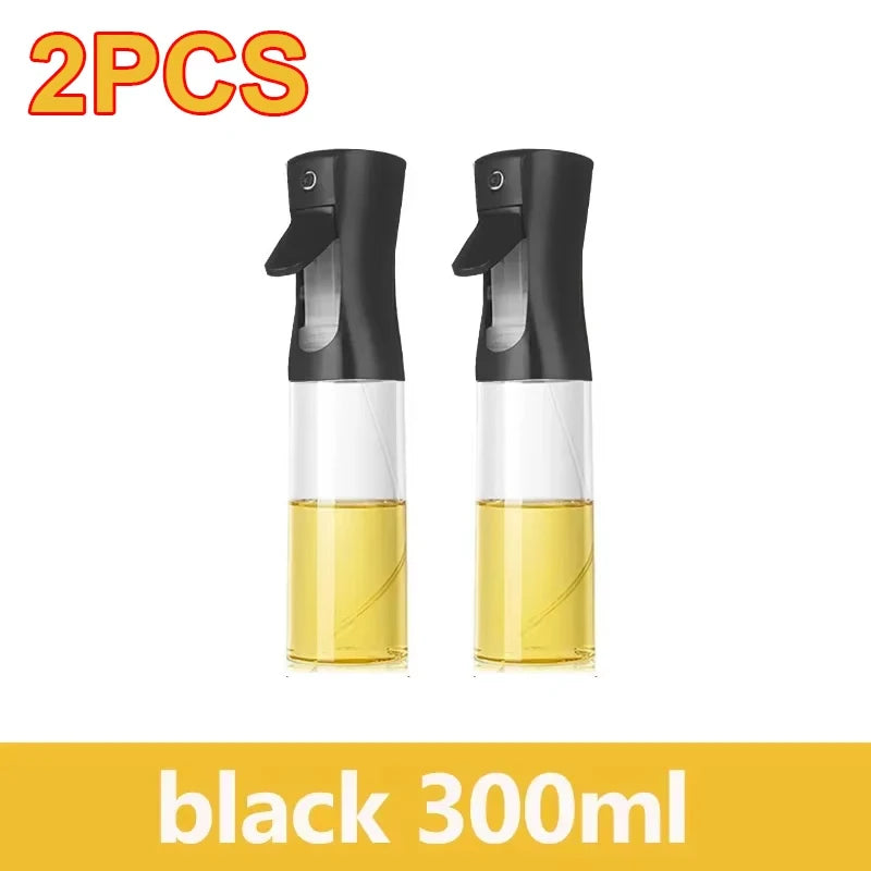 Botella pulverizadora de aceite de 200/300/500 ml para barbacoa, cocina, aceite de oliva, pulverizador de aceite de plástico para hornear, botella vacía, botella de vinagre o pincel de aceite