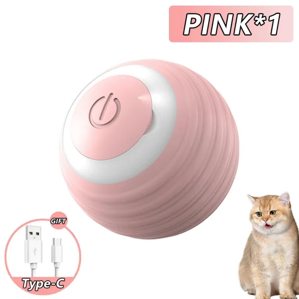 LEMEENQ Juguete interactivo para gatos, pelota auto-rodante con cola, recargable, juguete inteligente interactivo para mascotas, ratón inteligente para gatos